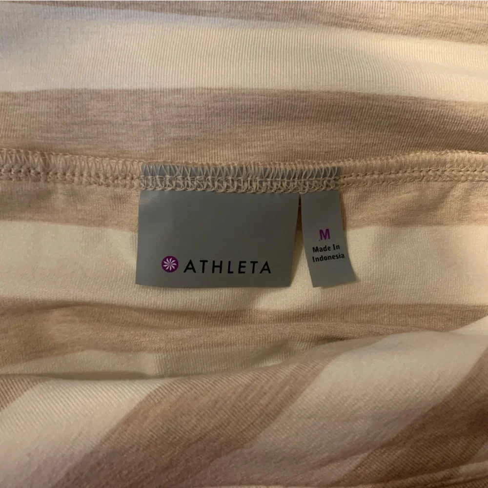 Athleta Ribbon Stripes Skirt Ecru Beige/ White NWT - M
